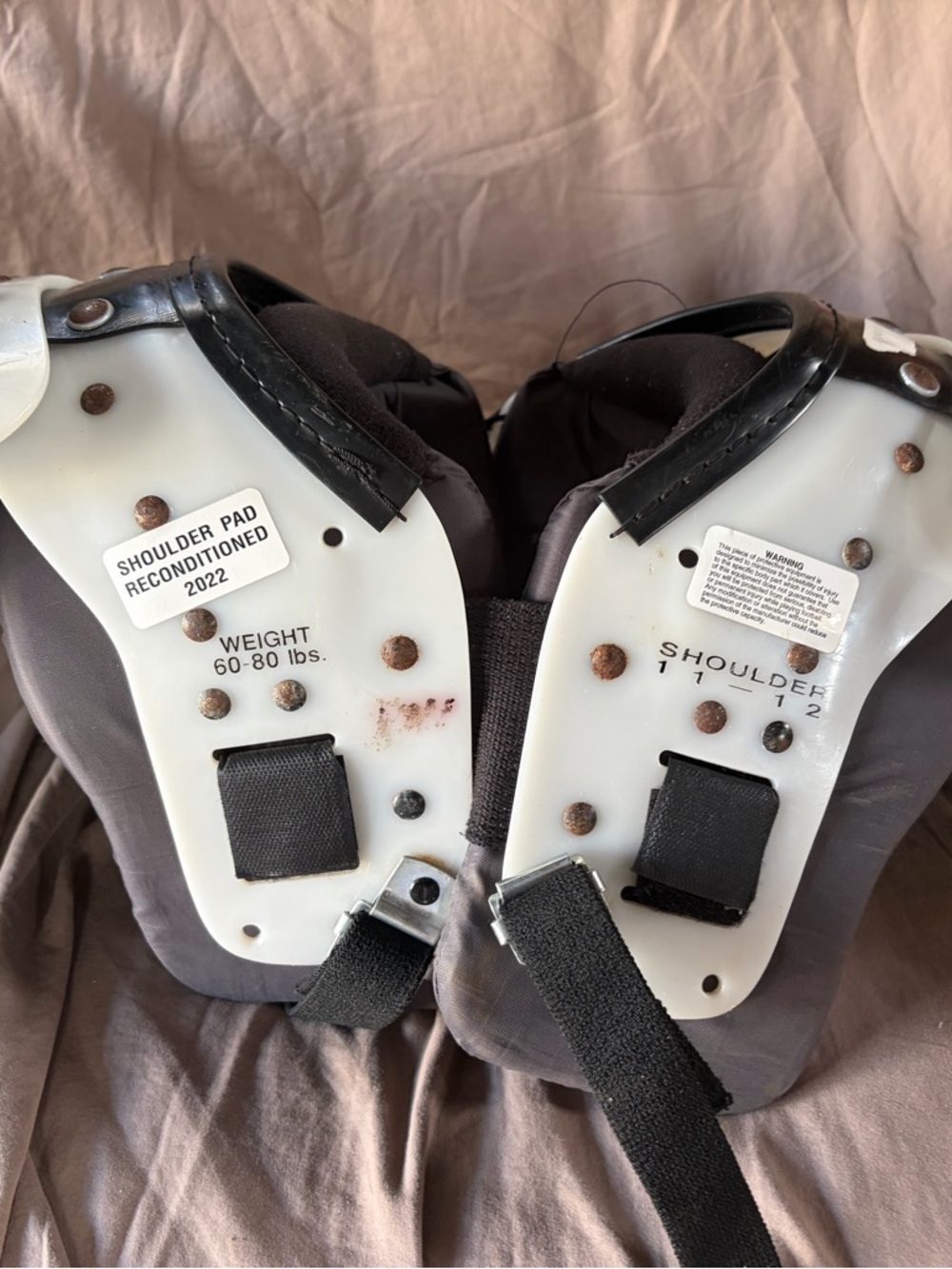 Youth Football Shoulder Pads - White and Black